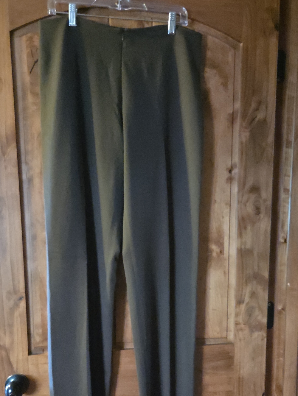 Olive Green Straight-Leg Women’s Trousers